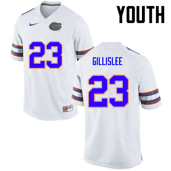 Youth Florida Gators #23 Mike Gillislee College Football Jerseys-White - Click Image to Close